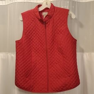 Chico's Red Zip Vest with pockets